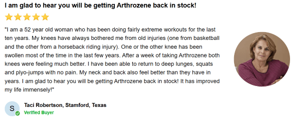 Arthrozene Customer Reviews