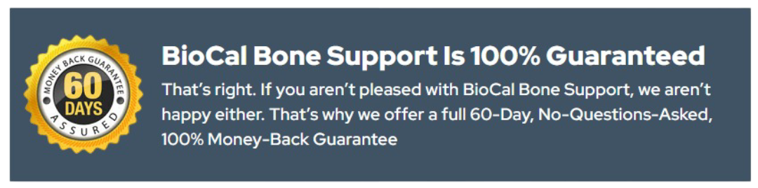 Biocal Bone Support Money Back Guarantee