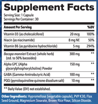 Neuro-Thrive Ingredients Supplement Facts