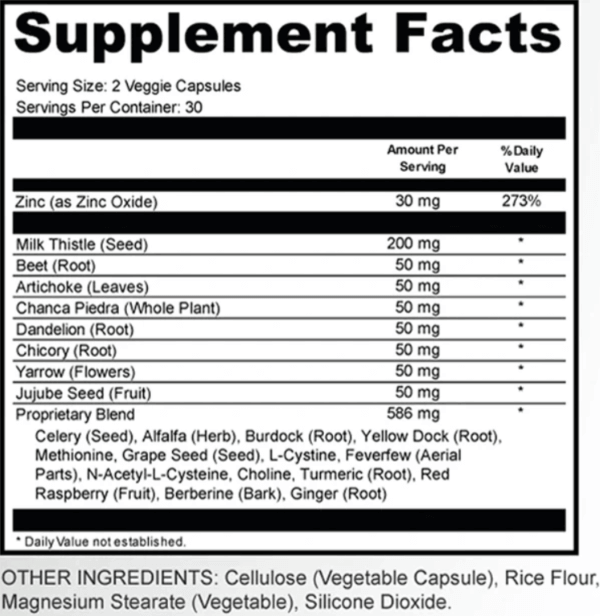 Urgent Liver 911 Ingredients Supplement Facts